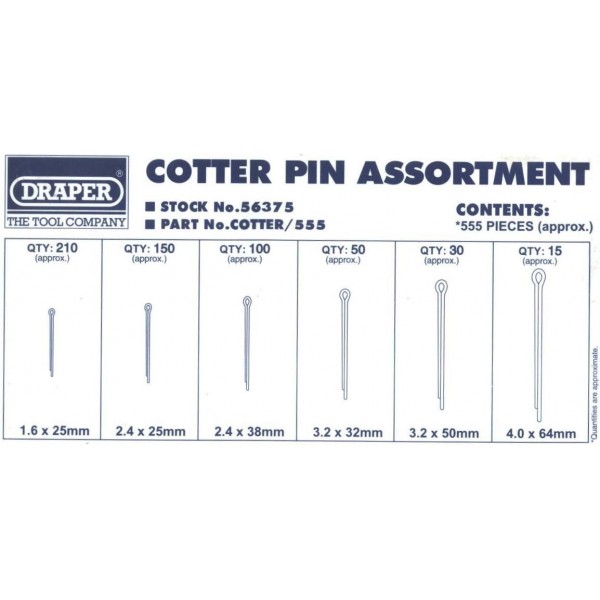 Pins assortment (555 pieces) all sizes