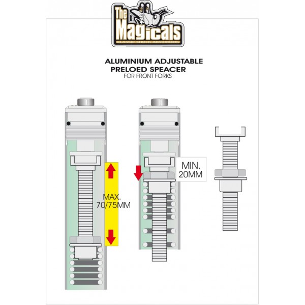 Entretoise pour bouchons de fourche règlables