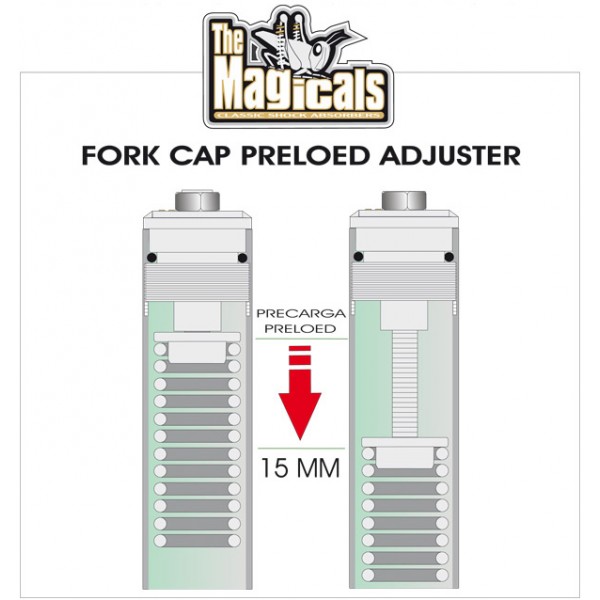 Montesa  35mm forks. Preload adjuster front fork caps