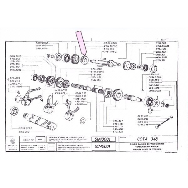 Montesa 348 Gear box sprocket