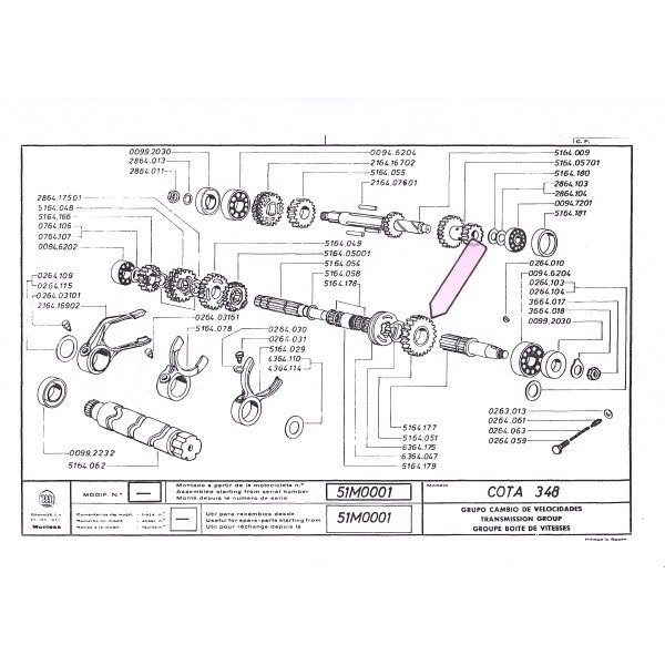 Montesa 348 Pignon de boite de vitesse