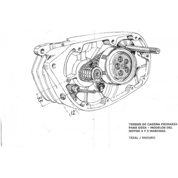 OSSA double primary transmission chain tensioner