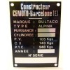 BULTACO Alpina Frame identification plate