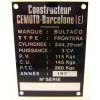 BULTACO Frontera plaque d'identification aluminium