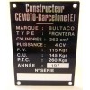 BULTACO Frontera 250 plaque d'identification aluminium