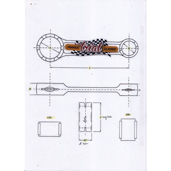 Bultaco 74 - 125 Sherpa & Lobito ,  con rod kit 