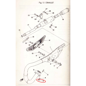 Yamaha TY 125, 175 et 250 écrou goujon cylindre / echappement (et fixation de phare arrière)