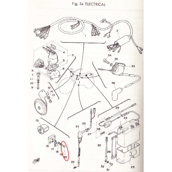 Yamaha TY 50 à 250 bi & mono Vis de fixation diode redresseuse