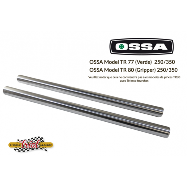 OSSA 250 & 350 MAR (TR 77 Verde, TR 80 Gold & Abricot) paire de tubes de fourche