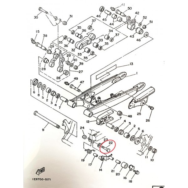 YAMAHA TY 250 ( 59N ) Vis de bras de tendeur de chaine