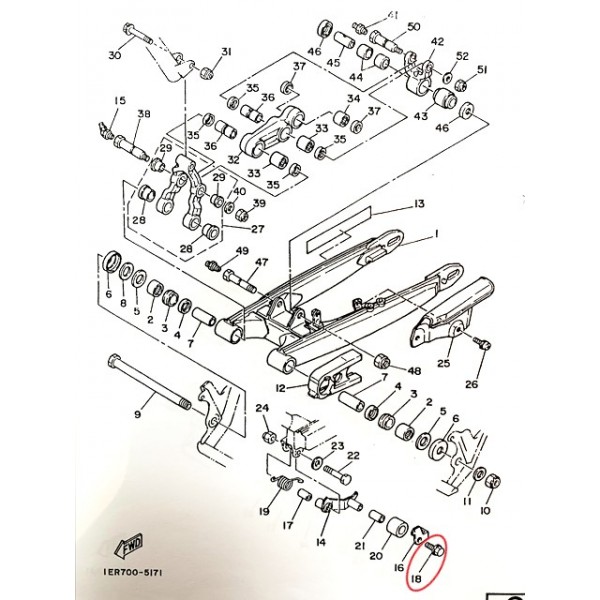 YAMAHA TY 250 ( 59N ) Vis de fixation du patin tendeur de chaine