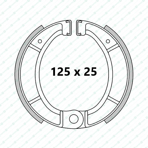 Bultaco Sherpa front and rear brake shoes (rain/mud)