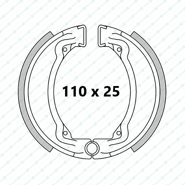 Yamaha TY 125 to 250 brake shoes Front + TY 250 (59N) Rear (Rain/Mud)