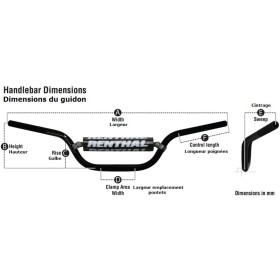Renthal size 6 handlebar, anodised in silver