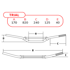 Trial handlebar, size 5 gold