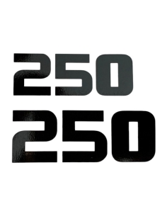 Yamaha TY 250 (dual shock absorbers) black left and right side decals