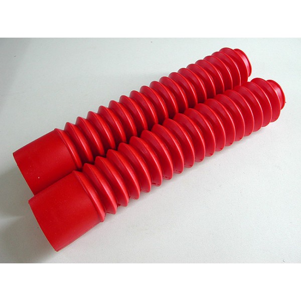 Paire de soufflets de fourche rouges TUbes 35mm. longueur 32cm