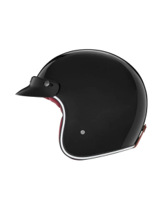 Casque jet NOX noir brillant – Style rétro