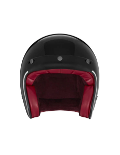 Casque jet NOX noir brillant – Style rétro 2