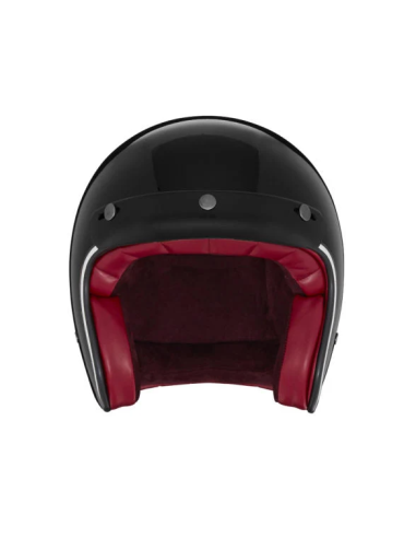 Casque jet NOX noir brillant – Style rétro