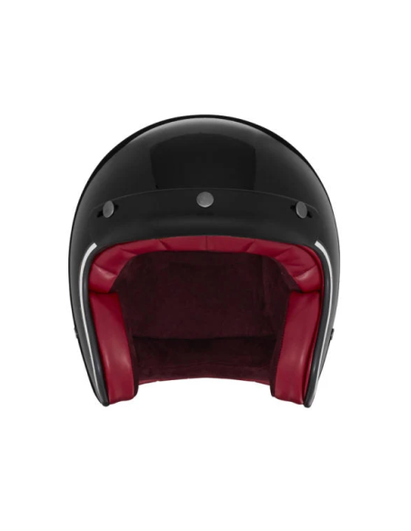 Casque jet NOX noir brillant – Style rétro