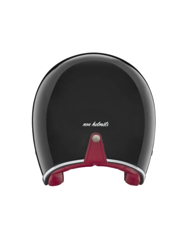 Casque jet NOX noir brillant – Style rétro
