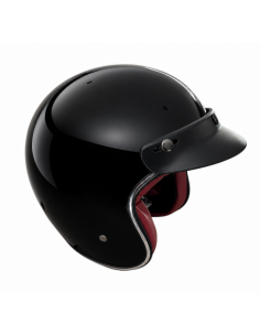 Casque jet NOX noir brillant – Style rétro